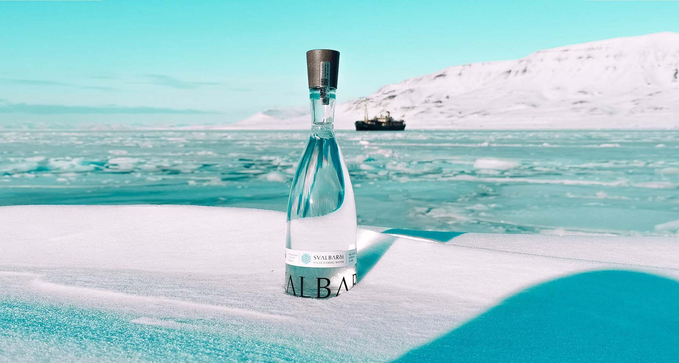 Svalbardi Iceberg Water Bottle and Ice Gathering Ship